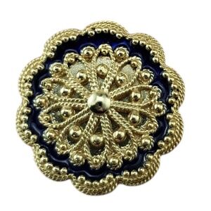 18 Karat Yellow Gold Floral Rope and Bead Design Ring Size 5 #20577